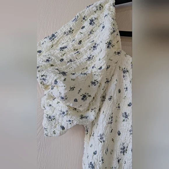 BERYL Boutique Cottagecore Dress, Puff Sleeves, Ruched Bodice, Floral Print, XL - Picture 3 of 6